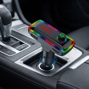 Bluetooth-модулятор F12 / ФМ передавач у прикурювач / Трансмітер з RGB підсвічуванням та LED-екраном