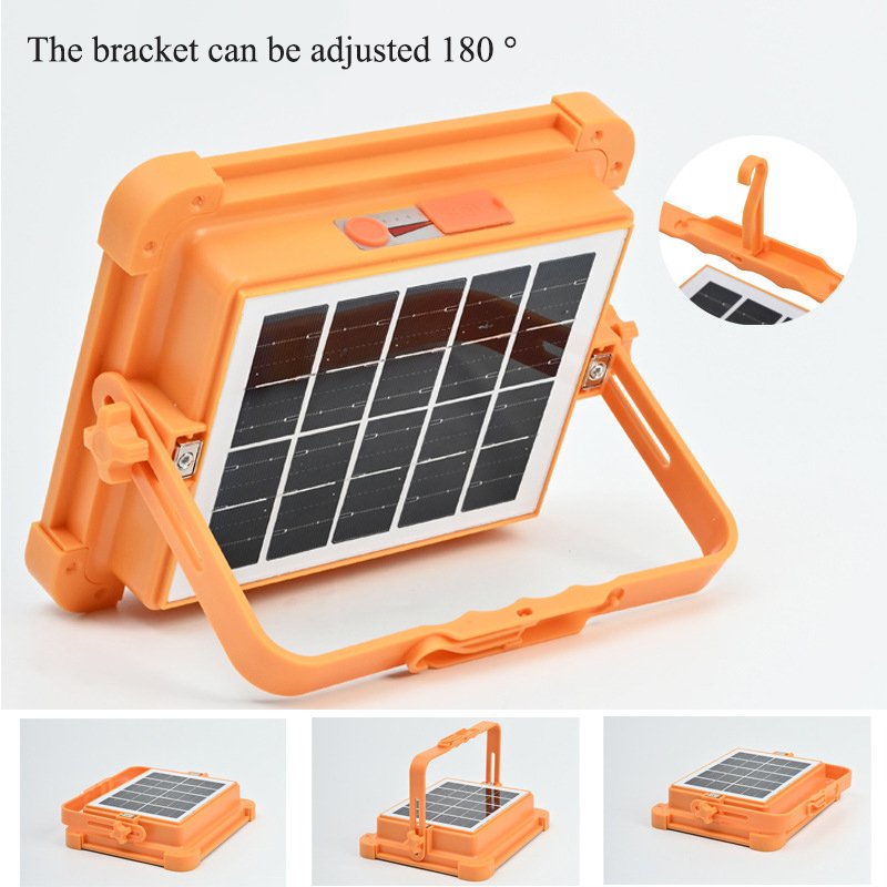 Акумуляторний прожектор із сонячною панеллю 100W / Світлодіодний Solar LED ліхтар 2400mAh