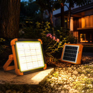 Акумуляторний прожектор PowerBank із сонячною панеллю / Світлодіодний Solar LED ліхтар 2400mAh