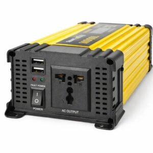 Автомобільний інвертор Жовтий / Перетворювач напруги з 12-220V, 2000Вт, 2хUSB