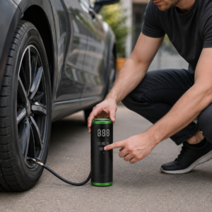 Портативний автомобільний повітряний компресор,air pump AND LY-1096 / Насос автомобільний акумуляторний зі змінними насадками