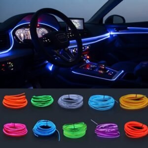 Підсвічування для автомобіля EL WIRE 10м / Автомобільне підсвічування неонове / Підсвічування різнокольорове в салон авто
