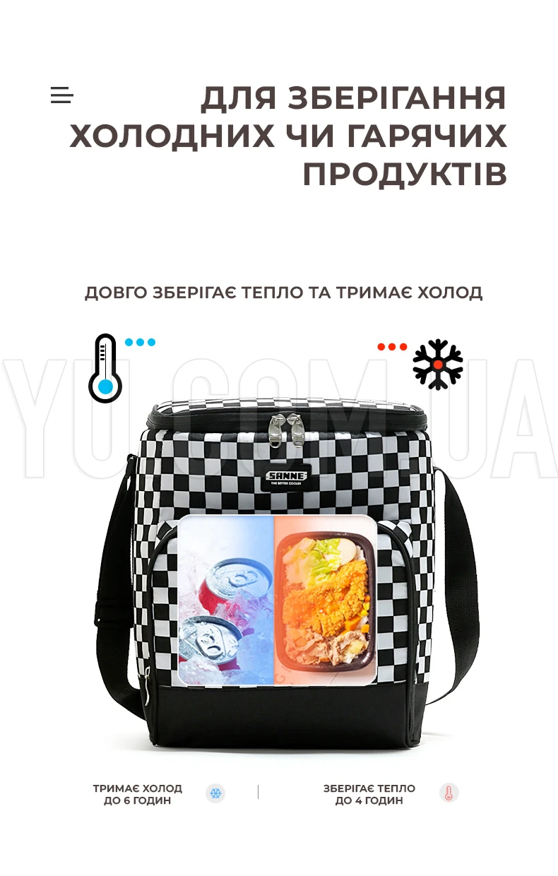 Термосумка для транспортування холодних та гарячих продуктів, напоїв GP 4336 сумка-холодильник 9 л