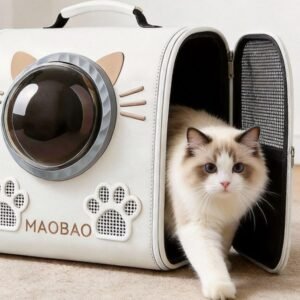 Білий Рюкзак-перенесення для кішок S-cat з оглядовим вікном та вентиляцією