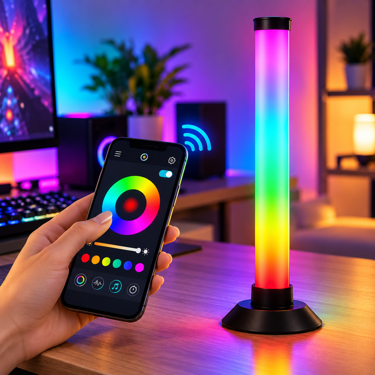 Настільний атмосферний світильник USB з пультом керування / RGB-світильник / Настільний атмосферний світильник